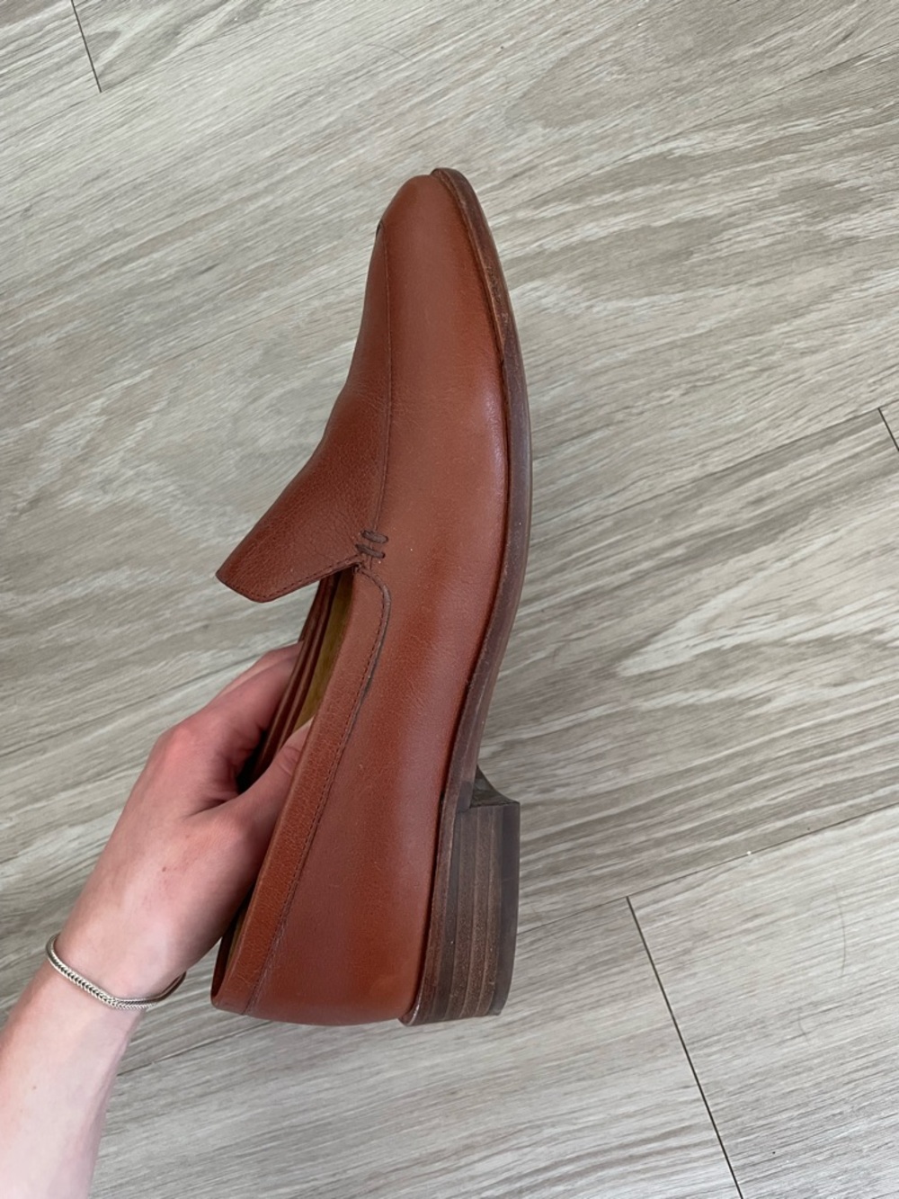 Women's Leather Slip-On Loafers in Brown - Picture 3 of 7